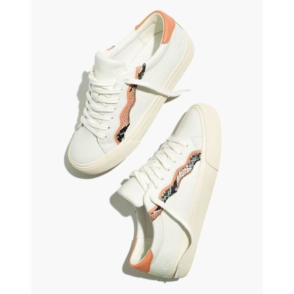 Madewell Sidewalk Low-Top Sneakers in‎ Snake Embossed Leather: Wave Edition 8.5 - Picture 14 of 14